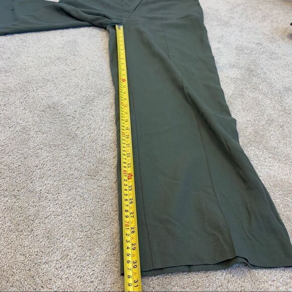 ZARA khaki green high waisted menswear pants Sz L NWT - Picture 8 of 10